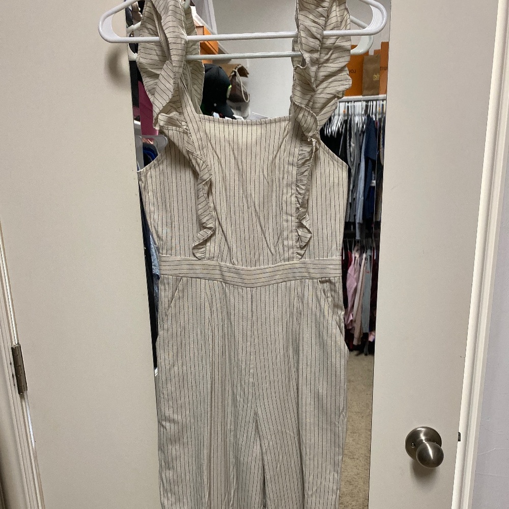 Pin stripe wide leg jumper